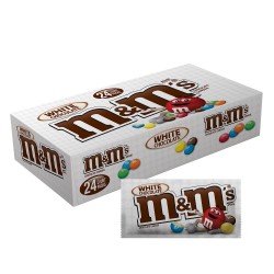 M&M WHITE CHOCOLATE FULL BOX - PAST BEST BEFORE - 24 BAGS