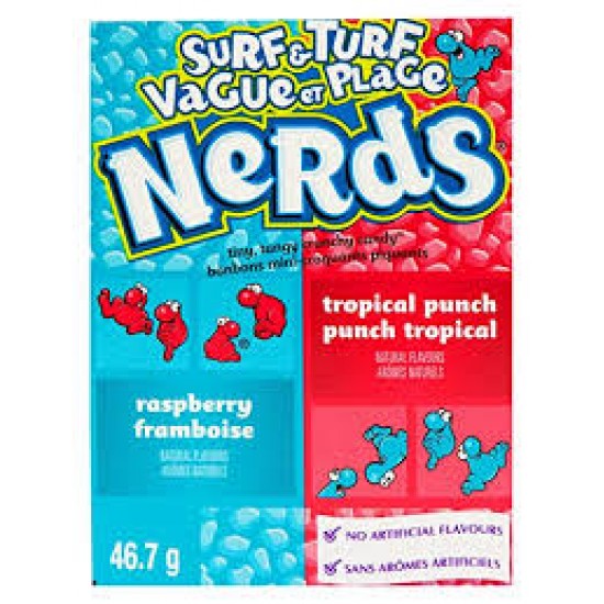 NERDS SURF AND TURF RASPBERRY AND TROPICAL PUNCH