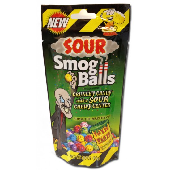 Sour Smog Balls Crunchy Candy With A Sour Chewy Center