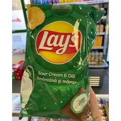 LAYS SOUR CREAM AND DILL - BIG BAG 140g